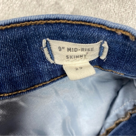 Madewell 9" Mid Rise Skinny Jean Size 29 Raw Hem Button Fly - Picture 8 of 9